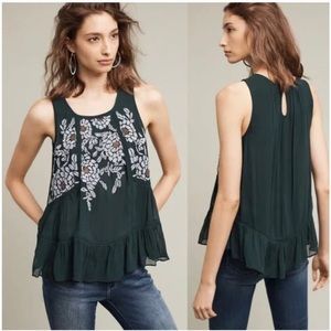 Anthropologie | Floreat Roselle Embroidered Tank